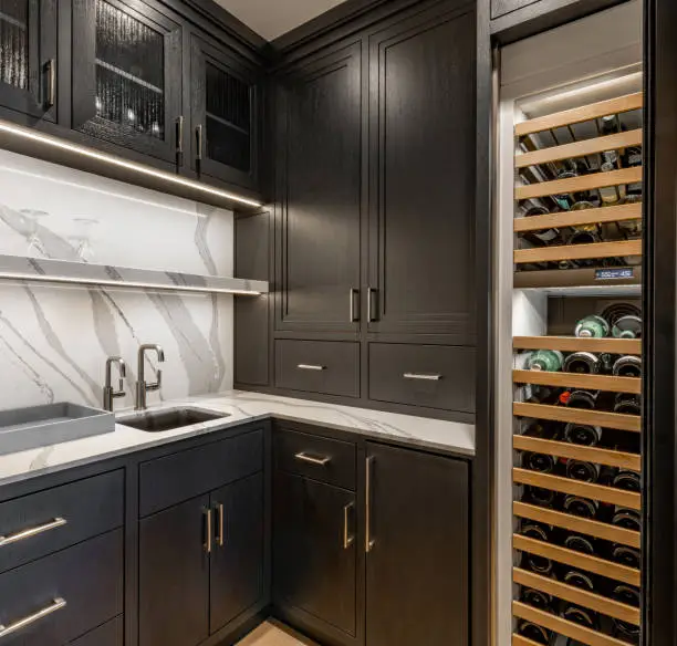 Luxury pantry design with custom cabinetry, marble countertops, and integrated lighting in a McLean VA kitchen